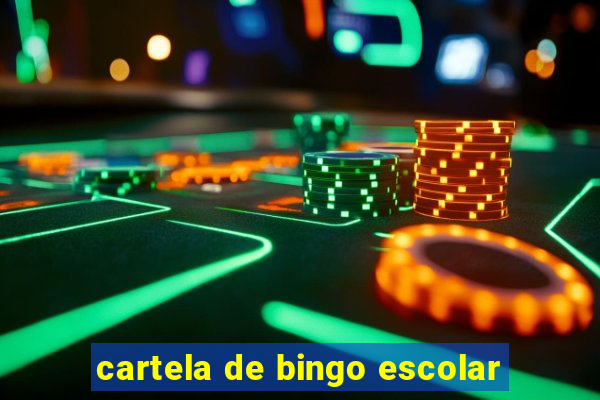 cartela de bingo escolar