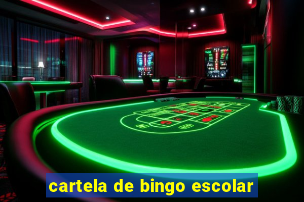 cartela de bingo escolar