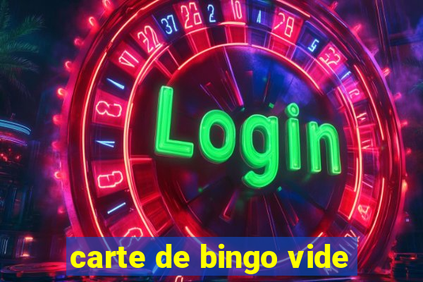 carte de bingo vide