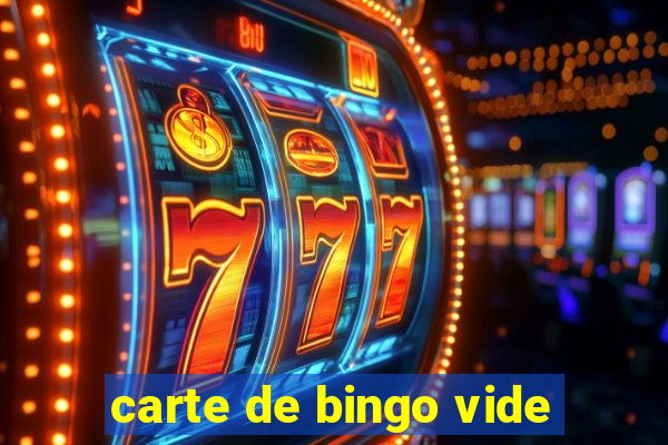 carte de bingo vide