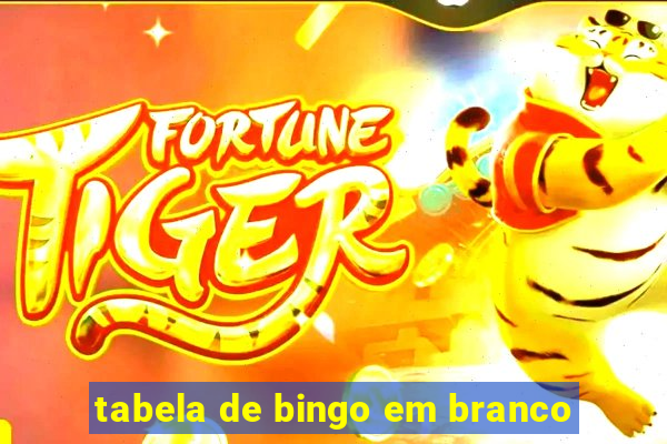 tabela de bingo em branco