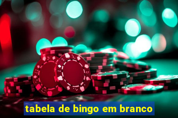 tabela de bingo em branco