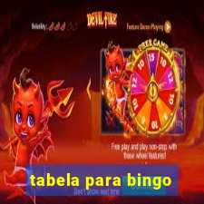 tabela para bingo