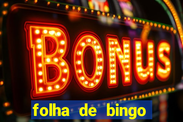 folha de bingo para imprimir