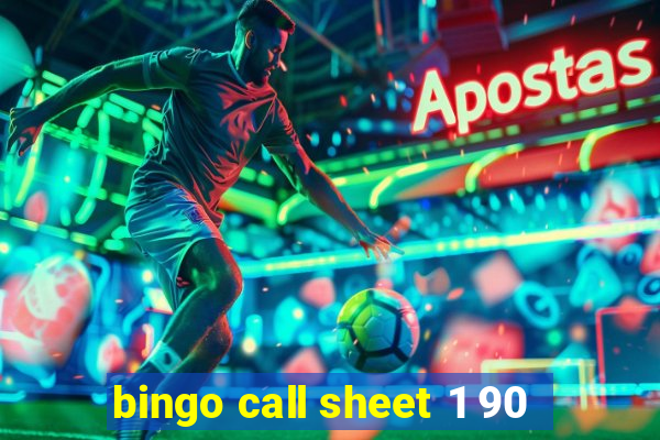 bingo call sheet 1 90